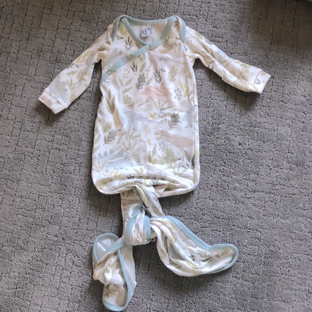 Copper Pearl Knotted Gown Newborn Dinosaur